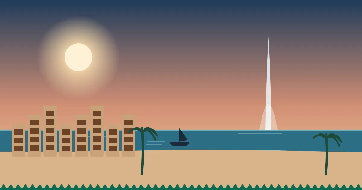 Original Saudi100 illustration of Jeddah